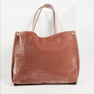 Free people dusty rose pink velvet tote bag